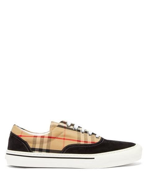 burberry wilson house-check & suede low-top trainers|Women’s Designer Sneakers .